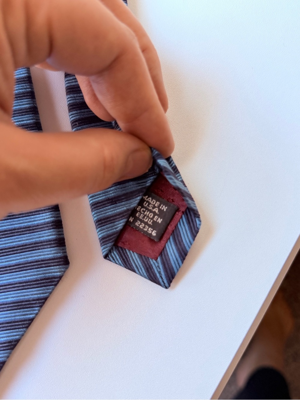 Vintage Monsieur Givenchy 100% Silk Blue Striped Tie Designer USA Tie Luxury - Picture 4 of 6
